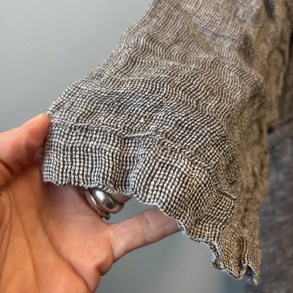 J Jill Purejill XLP Linen Top Loose Weave Boxy Blouse Gauzy - Picture 9 of 12